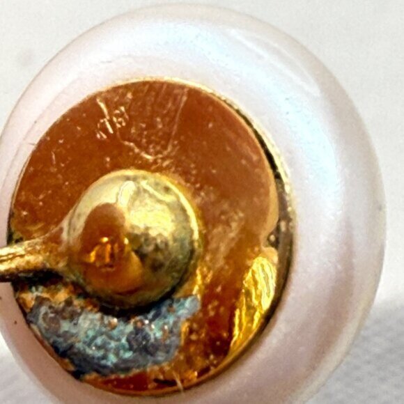 Vintage 14/20 Gold Fill Earrings Faux Pearl Clip On‎ Classic Retro Marked - Picture 8 of 10